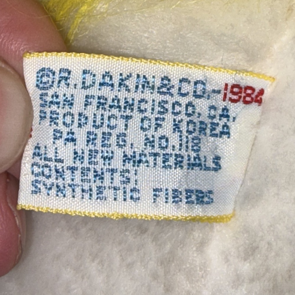 Vintage 1984 Dakin Frou Frou Bunny Plush Yellow Hair W/ Original Hang Tag Token - Picture 8 of 8